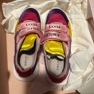 Emilio Pucci Kids Multicolor Velcro Sneakers - Pink, Yellow, Purple
